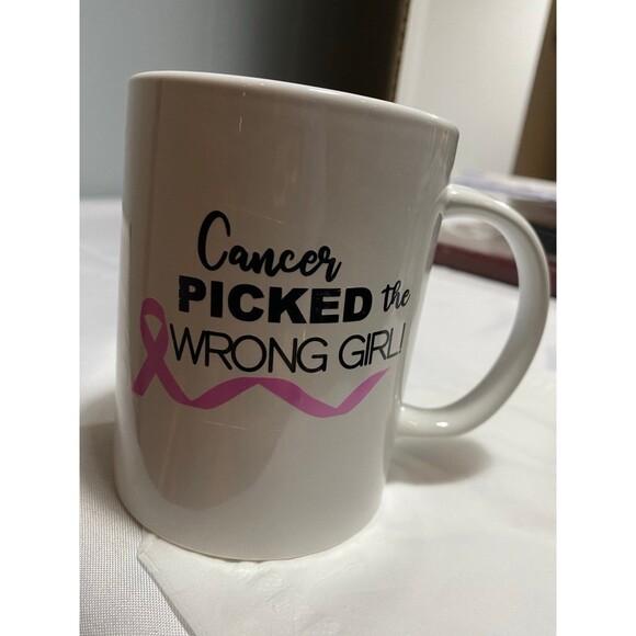 Cancer Picked the Wrong Girl Ceramic Coffee Mug11oz NIB dishwasher microwave Saf - Picture 1 of 11